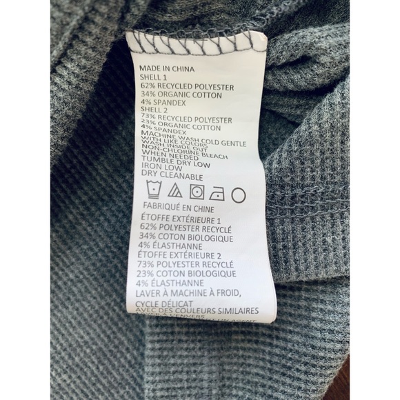 prAna Shea Waffle Hoodie Charcoal Gray Stripes Thumb Holes Women’s Small - Picture 8 of 9